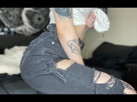 ASMR| Ripped Jeans Scratching (slow and fast paced)