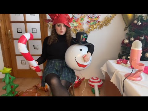 ASMR | Popping Balloons and Inflatables | Blowing the biggest Balloons And Spit Painting Asmr 🎄🎄🎁