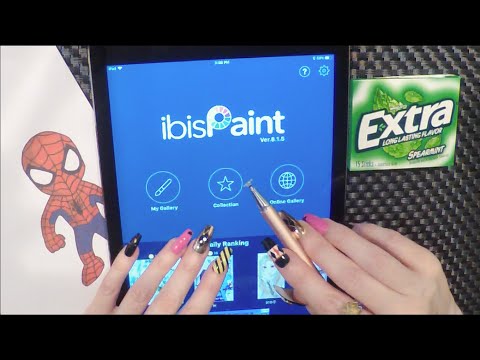 ASMR Extreme Gum Chewing Draw with Me on iPad | Spiderman | Tingly Whisper