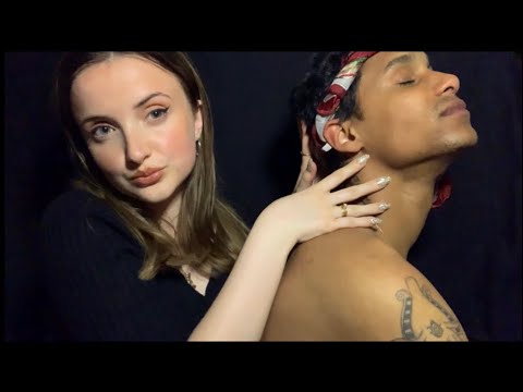 ASMR BACK MASSAGE/ SCRATCHES & HAIR BRUSHING + OIL, TRACING & SCARTCHING