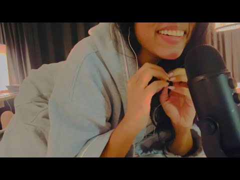 ASMR- Flirty Girlfriend with nail tapping, scratching and fabric sounds