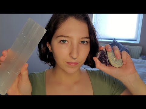 ASMR crystals for anxiety relief | aura cleansing | whispers & hand movements