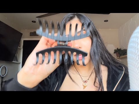 ASMR Skin, Hair, Fabric scratching/play + mouth sounds and random tapping