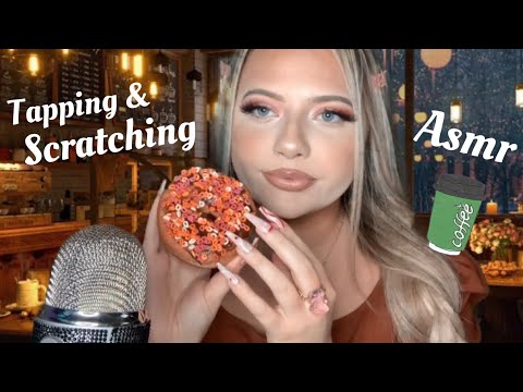 Asmr Tapping & Scratching on Donuts 🍩 & Iced Coffee Making! (Rambling)