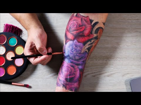 ASMR Coloring My Tattoos With Eye Shadow - Satisfying - Male Whisper