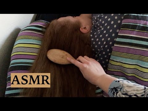 ASMR IN BED 💤 HELPING MY MOM FALL ASLEEP (Hair Brushing/Hair Play Sounds)