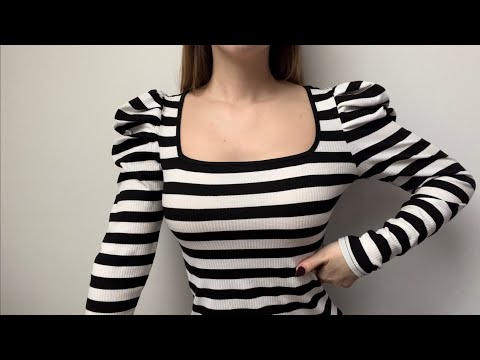 ASMR | collarbone tapping, nail on nail tapping, hand sounds and fabric sounds🖤