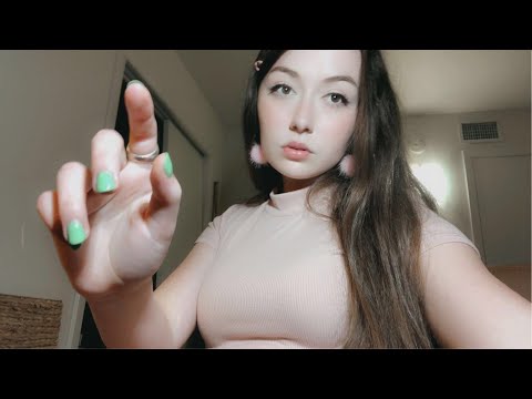 ASMR relaxing trigger words and personal attention (hand movements, mouth sounds)