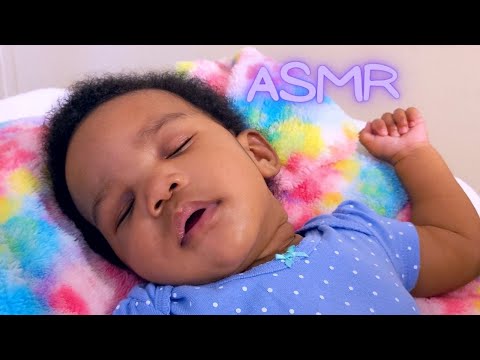 ASMR sleeping baby face brushing - No Talking