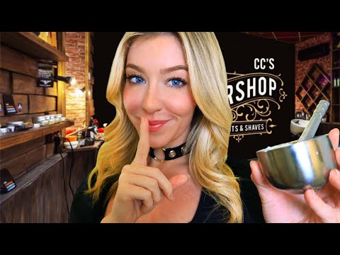 ASMR Whispered UP CLOSE & PERSONAL Hot Towel Shave 💈 Barbershop Roleplay