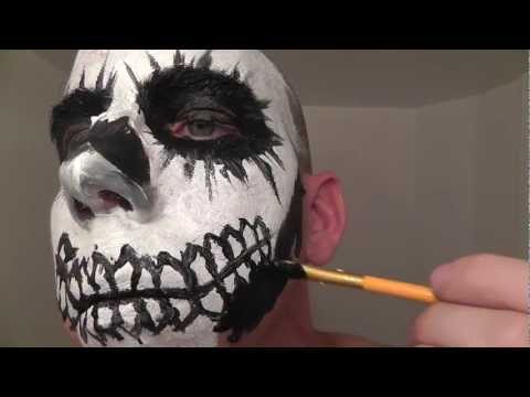 Skull Face Painting Makeup Tutorial & Role Play for ASMR and Relaxation