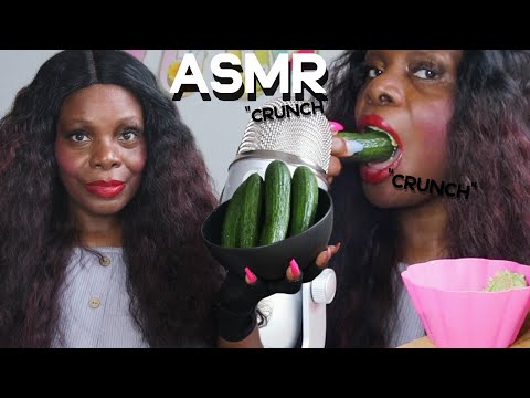 WHOLE CUCUMBER HOME MADE DIP ASMR EATING SOUNDS