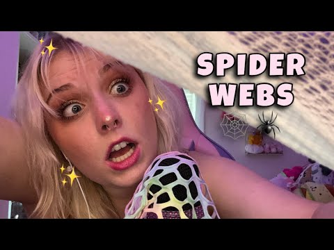 ASMR Plucking Spider Webs Off Your Face! TINGLY WEBS TRIGGER! Plucking, Fish Nets, Mouth Sounds 🕸️✨