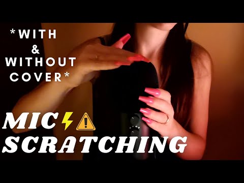 ASMR - FAST AND AGGRESSIVE MIC SCRATCHING WITH AND WITHOUT FOAM COVER | Squeezing your scalp