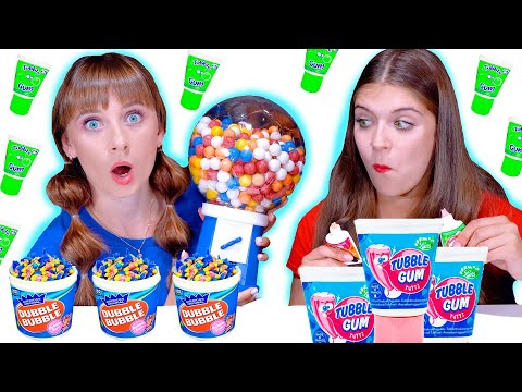 ASMR Bubble Gum VS Real Food Challenge By LiLiBu