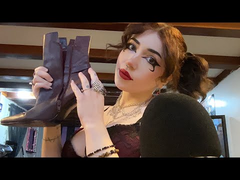 Thrift Haul ASMR | Tapping, Clothes Scratching, Whispering, Hand Sounds