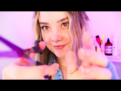 ASMR HAIRCUT & WASH ROLEPLAY! Brushing, Shampooing, Cutting Sounds