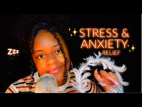 ASMR ✨Plucking, Brushing, & Blowing Away Your Stress & Anxiety..♡✨ (you're okay...♡✨)