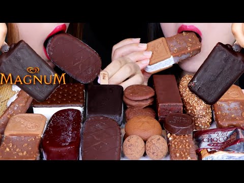 ASMR CHOCOLATE ICE CREAM PARTY (MAGNUM ICE CREAM, ICE CREAM SANDWICH, KINDER, CHOCOLATE TRUFFLES) 먹방