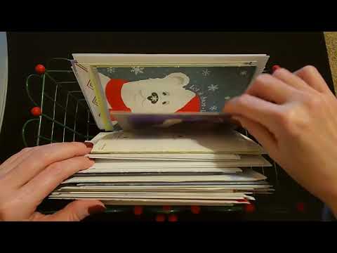 REUPLOAD | Basket of Christmas Cards Show & Tell ASMR | Paper Sounds (Whisper)