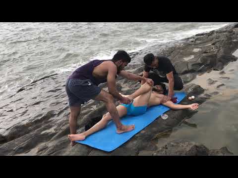 ASMR FOUR HANDS BEACH BODY MASSAGE BY FAREED AND ARJUN TO FIROZ PART-1 ( Ep-49)