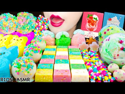 【ASMR】POPPING CHOCOLATE,POP CAKE WITH POPPING CANDY,BASKIN ROBBINS MUKBANG 먹방 EATING SOUNDS