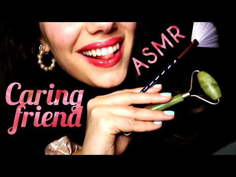 ASMR RP 💕 Friend takes care of you while you're sick 🤒 whispering, brushing, positive affirmations