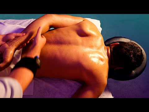 DEEP TISSUE BACK MASSAGE TO RESHAPE HIS SCOLIOSIS [ASMR][No Talking]