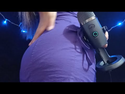 ASMR BLUE YETI - T0CAND0 MI ROPA - SCRATCHING MY DRESS TO SLEEP