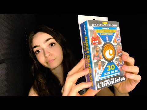 ASMR Clueless Girl Opens A 2019-20 Chronicles Hanger Box Of Basketball Cards From Panini Gum chewing