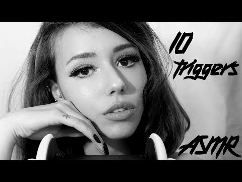 ASMR 10 TRIGGERS  (latex, tapping, headphones, bubble wrap, glass, fabric) (･`ω･´)
