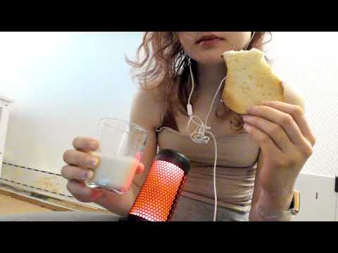 eating toast dipped in milk ASMR