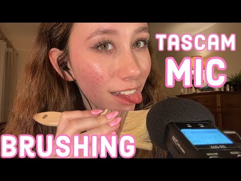 ASMR | Slow(ish) & Sensitive Mic Triggers W/ Tascam (Mouth Sounds, Mic Brushing, Ear to Ear, Etc.)