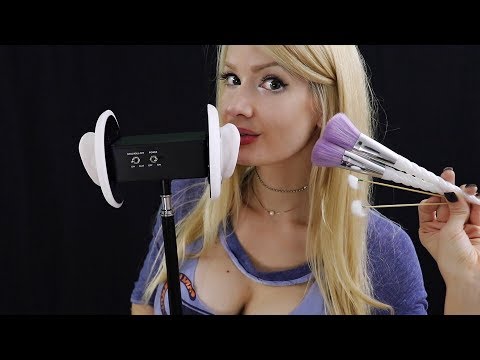 ASMR Brushing and Ear Attention (Face and Ear Brushing, Tapping, Ear Cleaning)