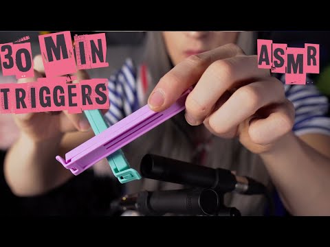 ASMR 30 Minutes of Various Triggers - Tapping and Scraping with Paper Metal and Plastic