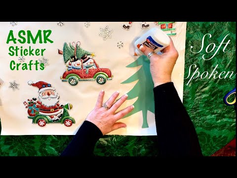 ASMR Christmas Stickers/Christmas crafts (Soft Spoken)