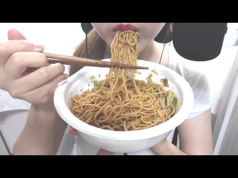 Noodles ASMR * 닛신 야끼소바 컵라면 일본 UFO 라멘 이팅사운드 노토킹 먹방 Japanese Instant Ramen Eating sounds mukbang