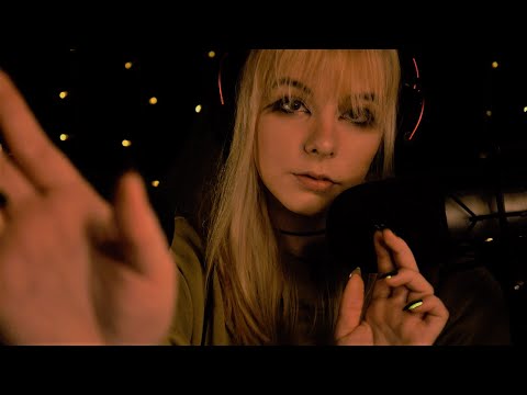 ASMR | sleepy hand movements & sensitive whispers - mouth sounds, ambience