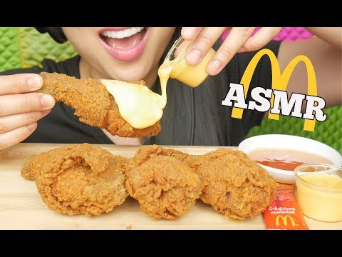 ASMR McDonalds *BEST SPICY FRIED CHICKEN + CHEESE SAUCE (EATING SOUNDS) NO TALKING | SAS-ASMR
