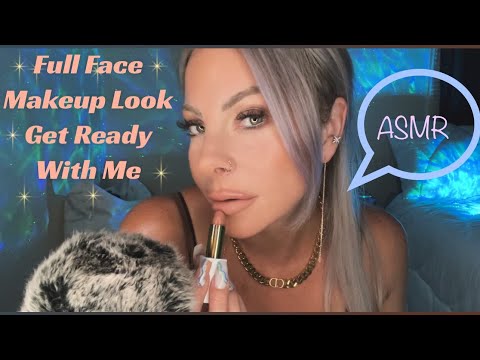 ASMR Full Face Everyday Makeup Whispered Chit Chat Get Ready With Me | Relaxing Video For Sleep