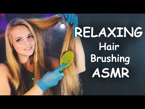 ASMR  Best Relaxing Long Natural Hair Brushing. Latex Gloves. Many Tingles(ASMR No Talking)