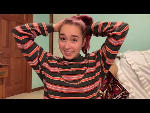 ASMR- trying on all my striped shirts
