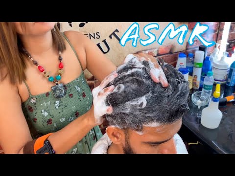 ASMR - Curly Hair Shampoo, Hair Brushing, Scalp Massage #asmr