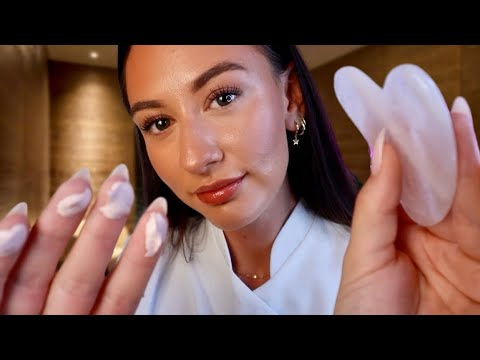 ASMR Gua Sha Facial Massage Roleplay 🌸 oil massage + personal attention for sleep