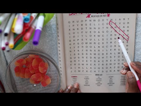 WORD SEARCH HARIBO PEACHES ASMR EATING SOUNDS