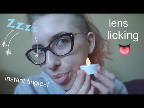 ASMR - Lens licking! With SUPER tingly tongue-fluttering and scratching