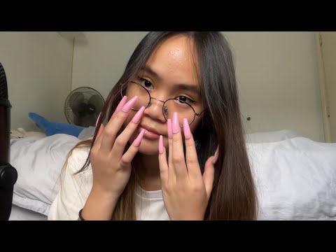 ASMR with my og pink nails ( scratching, tapping, crinkles, etc. )