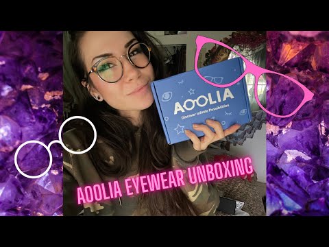 Cozy ASMR AOOLIA eyewear glasses/sunglasses unboxing try on haul & review. CRINKLING, TAPPING