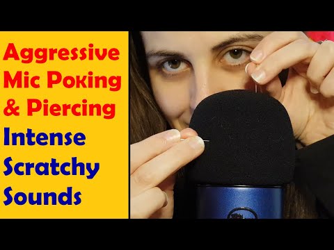 ASMR Aggressive Mic Cover Poking & Piercing for Intense Scratchy Sounds (Mostly Fast)