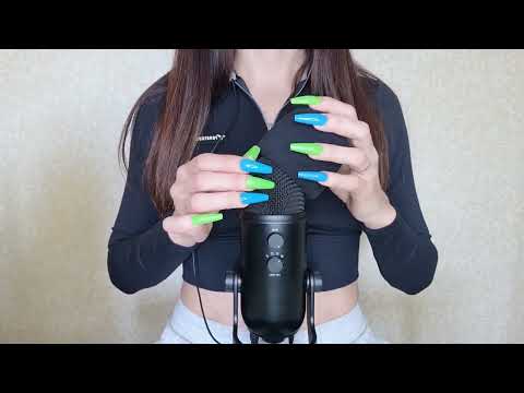 ASMR - FAST and AGGRESSIVE MIC COVER PUMPING, SWIRLING long nails,relax